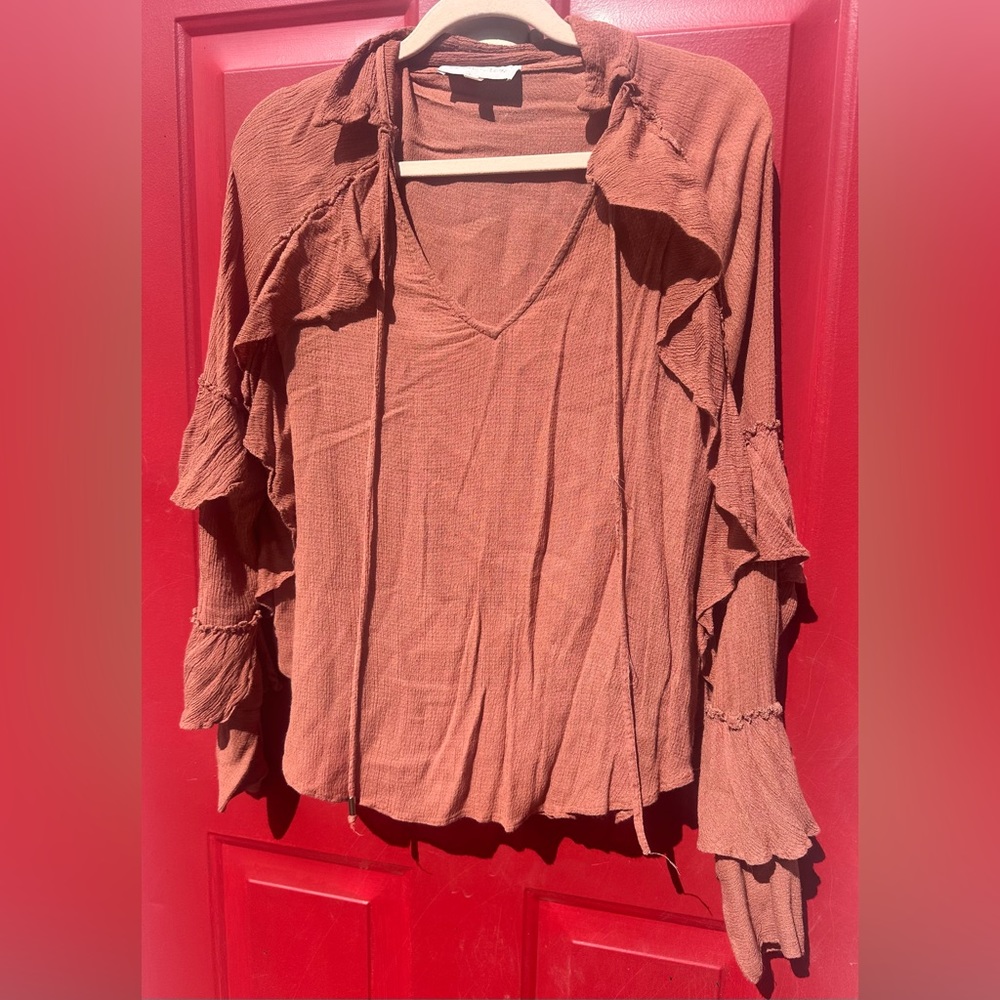 Anthropologie Love Sam Ruffled Blouse